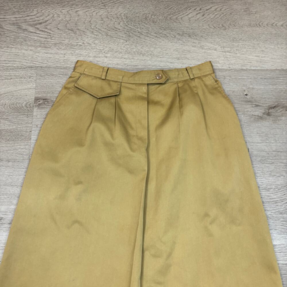 Vintage 70s Calvin Klein Pleated A Line Khaki Skirt Women's 10 Academia Twee - Picture 2 of 11